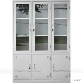 Tủ văn phòng 3 cánh kính TU-3K3T